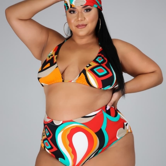 3pc plus size swim bikini - Picture 3 of 6